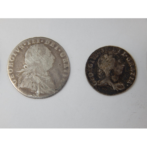 87 - George III Silver Sixpence 1787; George III Silver Threepence 1763; Victoria Silver Young Head/Old H... 