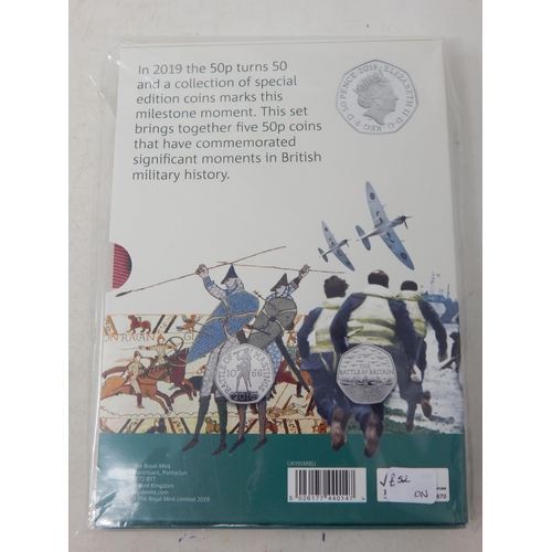 91 - Celebrating 50 Years of the 50p British Military Set still sealed in Royal Mint case of issue