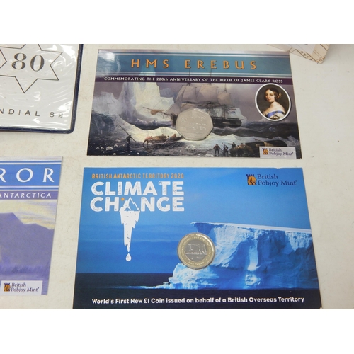 113 - Building the New Ireland set of 6 Medallions in folder; Climate Change 2020 British Antarctic Territ... 