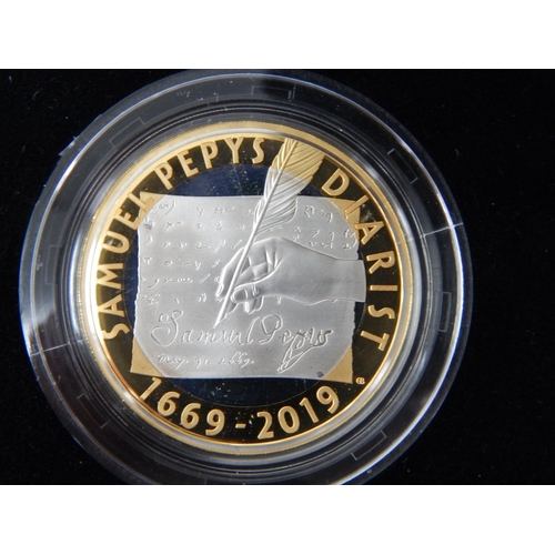 81 - The 350th Anniversary of Samuel Pepys' Last Diary Entry 2019 UK £2 Silver Proof Coin; Innovation of ... 