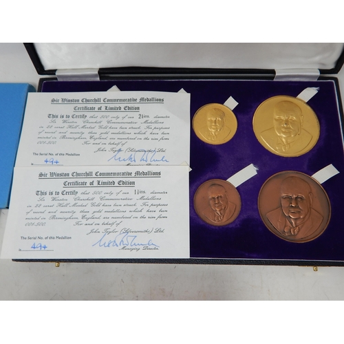 82 - Sir Winston Churchill Medallions in fitted case; Bi-Centenary of the Launch of 'The Original' Lifebo... 