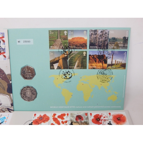 92 - Centenary of Remembrance 2019 Poppy Five Pound coin on Philatelic cover; London 2012 Olympic and Par... 