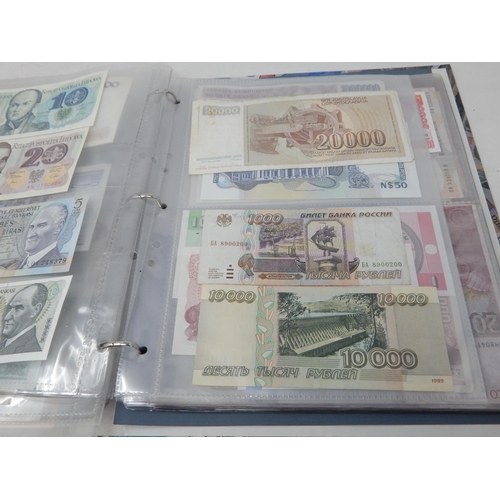 63 - Large Collection of GB and World Banknotes housed in a collectors album