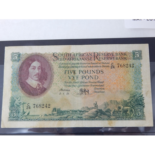 62 - Rare South Africa Five Pound banknote 2.1.1953 Very Fine