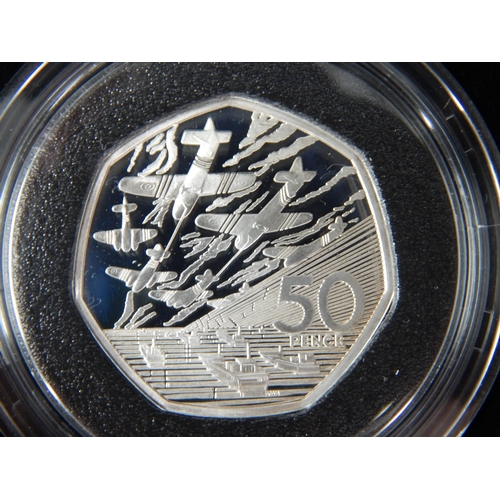 68 - Celebrating 50 Years of the 50p British Military Set in Silver, brilliant, about as struck and house... 