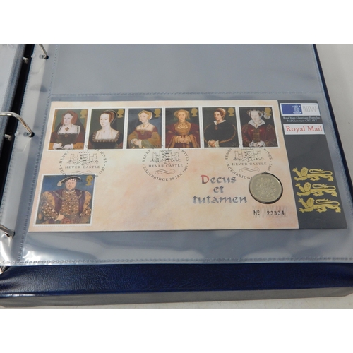 76 - Collection of Royal Mail/Royal Mint Numismatic Covers with a good range of £1, £2 and £5 coins in bl... 