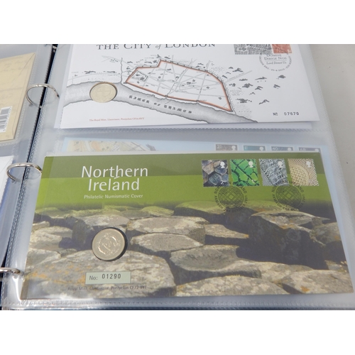 76 - Collection of Royal Mail/Royal Mint Numismatic Covers with a good range of £1, £2 and £5 coins in bl... 