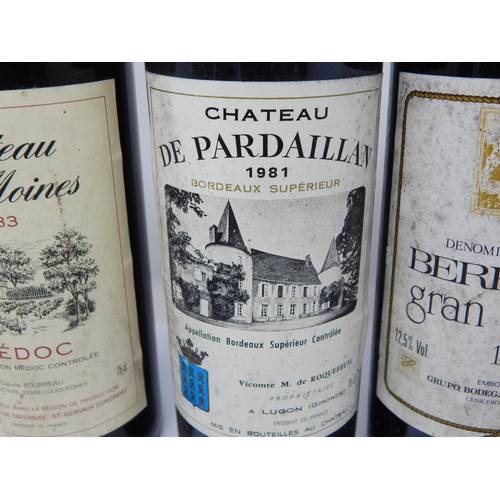 924 - Chateau Les Moines Medoc 1983, Bererana Gran Reserva Rioja 1980, Chateau De Pardaillan Bordeaux 1981