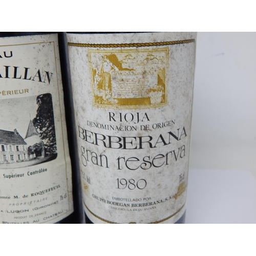 924 - Chateau Les Moines Medoc 1983, Bererana Gran Reserva Rioja 1980, Chateau De Pardaillan Bordeaux 1981