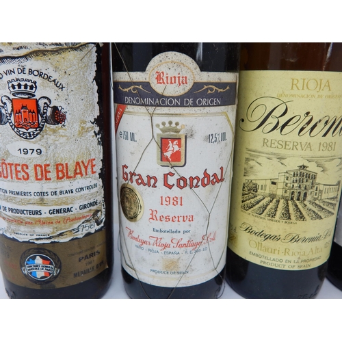 925 - Cotes De Blaye 1979, Gran Condal Rioja 1981, Berona Rioja 1981, Tinto Valbuena Ribera Del Duero 1987