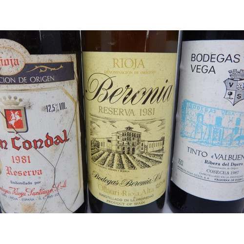 925 - Cotes De Blaye 1979, Gran Condal Rioja 1981, Berona Rioja 1981, Tinto Valbuena Ribera Del Duero 1987