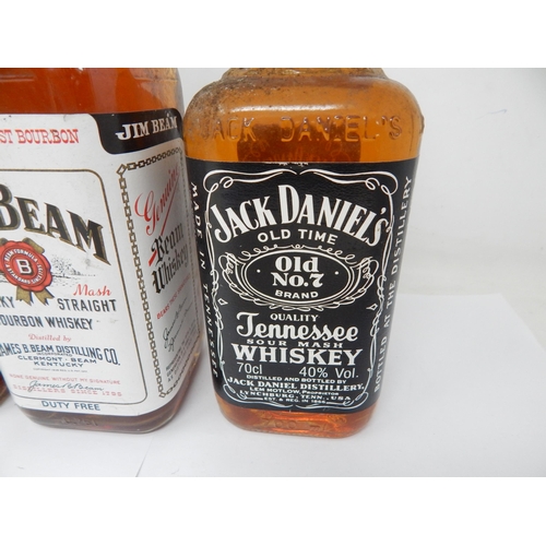 944 - Jim Beam Bourbon 75cl + 2 x Jack Daniels Whisky (3)