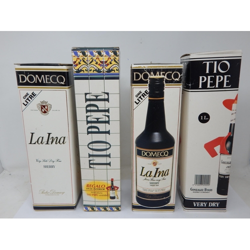 949 - 4 x 1 Litre Bottles of Tio Pepe & Domecq La Ina Sherry (boxed)