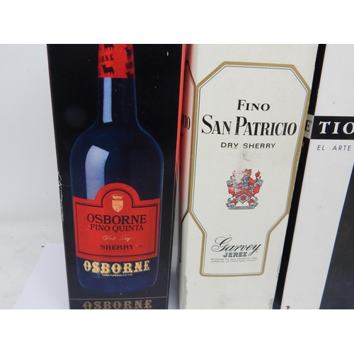 950 - 4 x Bottles of Tio Pepe, Garvey & Osborne Sherry (boxed)