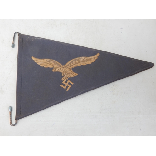 583 - WWII Nazi Germany Kriegsmarine Car Pennant (believed replica)