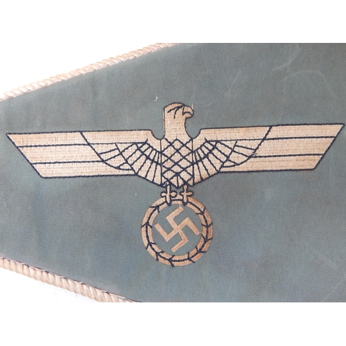 584 - WWII Nazi Germany Kriegsmarine Car Pennant (believed replica)