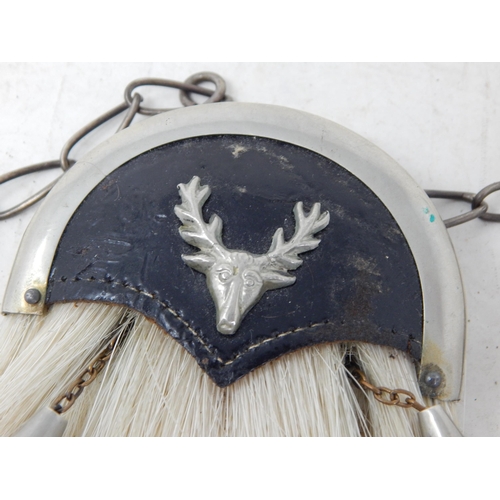 592 - Sporran with Stags Head Emblem & Chained Leather Belt