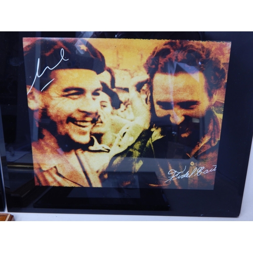 597 - Four Framed Images of Che Guevara & Fidel Castro.