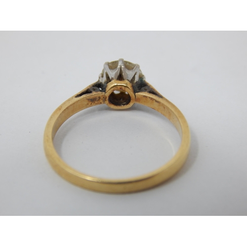 249 - 18ct Yellow Gold Diamond Solitaire Ring. The Diamond estimated @ 0.75cts. Ring Size N: Gross weight ... 