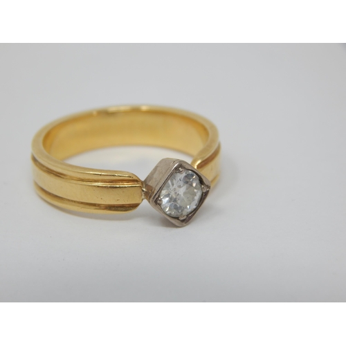 250 - 18ct Yellow Gold Diamond Solitaire Ring. The Diamond estimated @ 0.50cts. Ring Size Q: Gross weight ... 