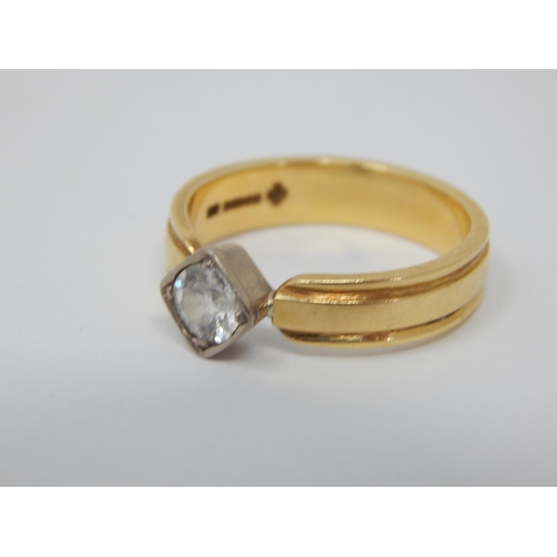 250 - 18ct Yellow Gold Diamond Solitaire Ring. The Diamond estimated @ 0.50cts. Ring Size Q: Gross weight ... 