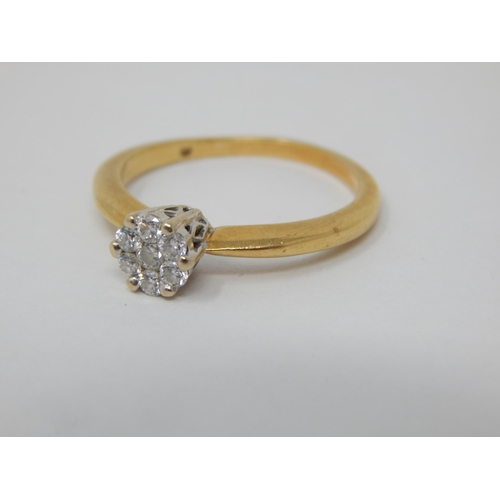 252 - 18ct Yellow Gold Diamond Flowerhead Ring Set with Seven Diamonds. The Diamonds estimated @ 0.50cts. ... 