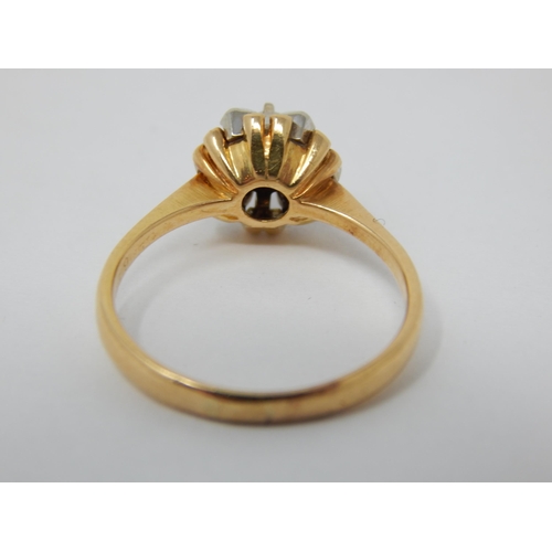 253 - 18ct Yellow Gold Diamond Solitaire Ring. Size N: Gross weight 3.9g