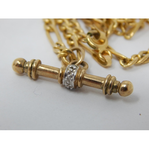 269 - 9ct Yellow Gold & Diamond Set Pendant on 9ct Yellow Gold Chain: Gross weight 5.5g