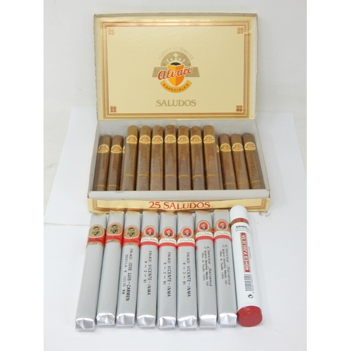 645 - A Box of 20 Saludos Cigars, 8 x Don Julian Cigars & a Romeo y Julieta Cigar. (All Sealed)