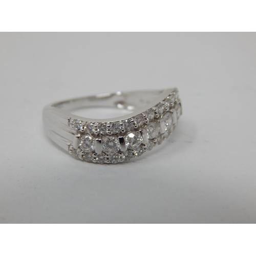 270 - 1.00ct Canadian Diamond Ring Set in White Gold: Diamonds G-H: Ring Size N/O: with Certificate of Aut... 