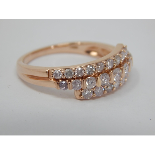 273 - 1.00ct Pink Diamond Ring Set in 9ct Rose Gold: Ring Size P/Q