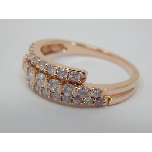 273 - 1.00ct Pink Diamond Ring Set in 9ct Rose Gold: Ring Size P/Q