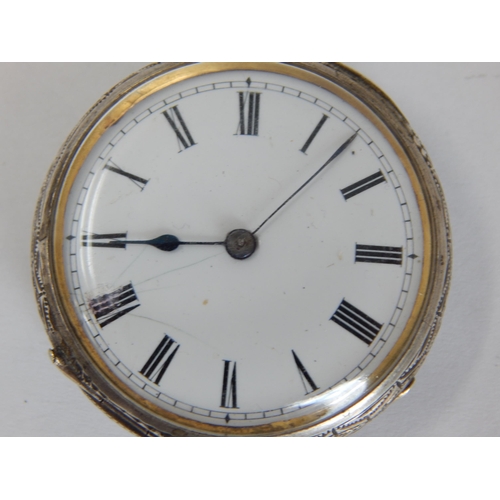 295 - Ladies Silver Top Wind Fob Watch with White Enamel Dial & Roman Numerals: Working When catalogued