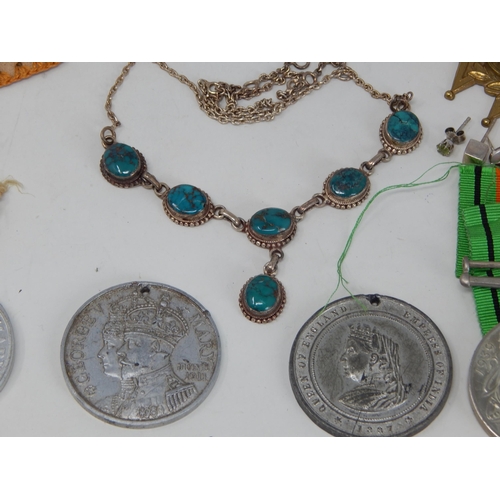 144 - A collection of Commemorative medallions; misc items etc