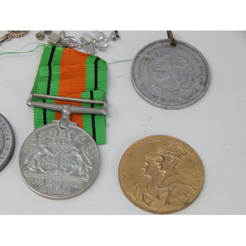 144 - A collection of Commemorative medallions; misc items etc