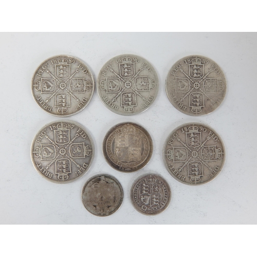 135 - George III Sixpence 1816; Victoria Jubilee Head Sixpence 1887; Victoria Jubilee Head Shilling 1887; ... 