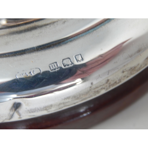 285 - Silver Cased Barometer: Hallmarked London 1927. Measuring 13.8cm diameter