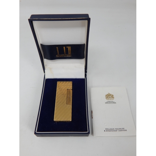 287 - Dunhill Gold Plated Rollagas Lighter in Original Fitted Case.