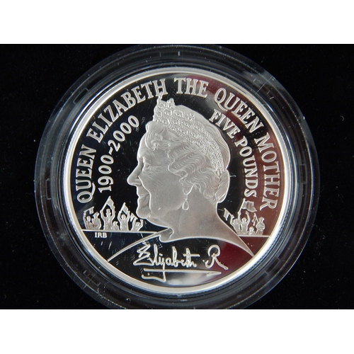 121 - The Queen Mother Silver Piedfort Centenary Crown 2000; A Silver Celebration Medal to Commemorate the... 