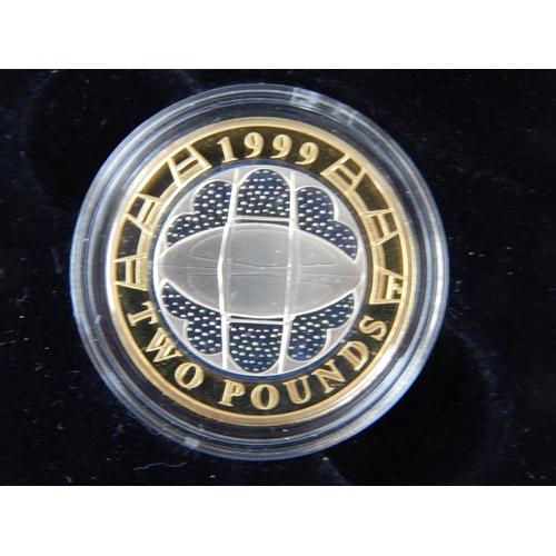 125 - UK Silver Proof Two-Pound Rugby World Cup 1999; UK Silver Proof Piedfort Two Pound coin; UK 1995 Sec... 