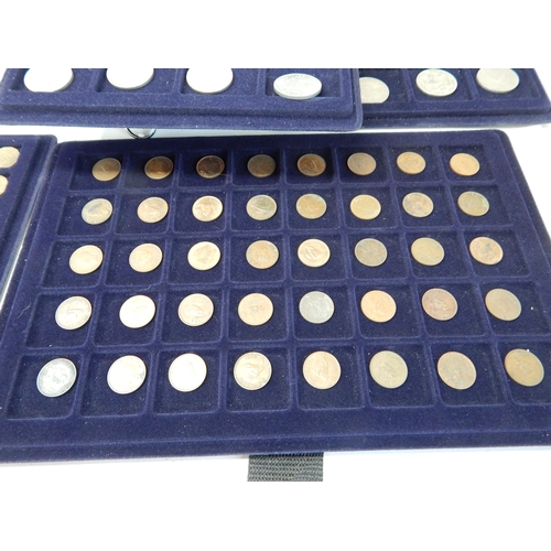 137 - Collection of GB Pre-Decimal coinage from Farthings to Crowns housed on trays in collectors case