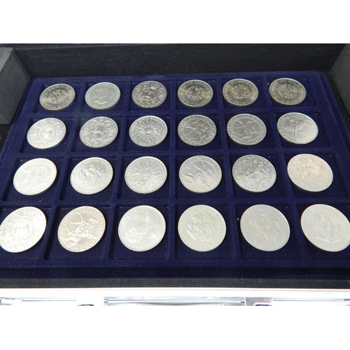 137 - Collection of GB Pre-Decimal coinage from Farthings to Crowns housed on trays in collectors case