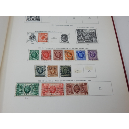 147 - Vintage New Ideal Postage Stamp Album by Stanley Gibbons containing a selection of stamps including ... 