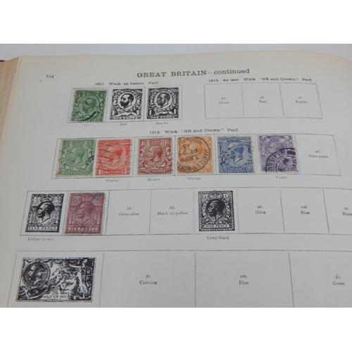 147 - Vintage New Ideal Postage Stamp Album by Stanley Gibbons containing a selection of stamps including ... 