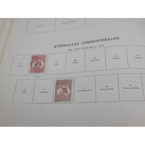 147 - Vintage New Ideal Postage Stamp Album by Stanley Gibbons containing a selection of stamps including ... 