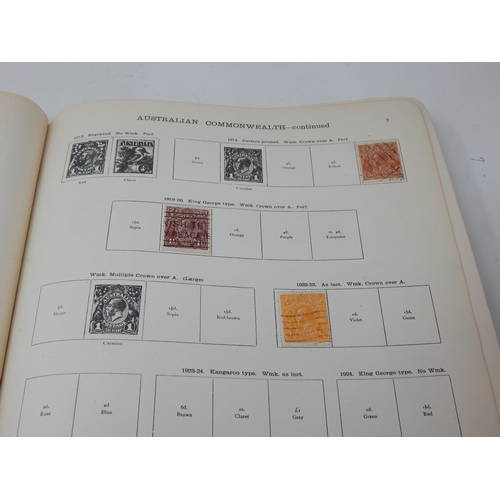 147 - Vintage New Ideal Postage Stamp Album by Stanley Gibbons containing a selection of stamps including ... 