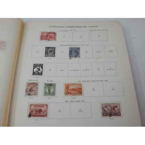 147 - Vintage New Ideal Postage Stamp Album by Stanley Gibbons containing a selection of stamps including ... 