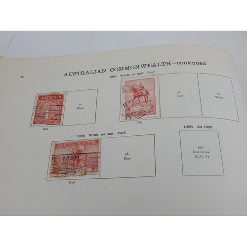 147 - Vintage New Ideal Postage Stamp Album by Stanley Gibbons containing a selection of stamps including ... 