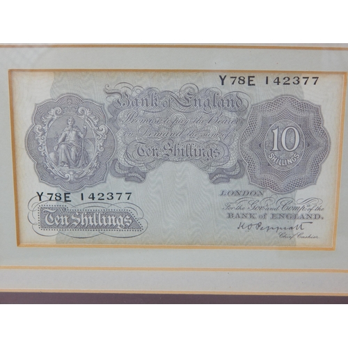 192 - Second World War Issues Banknotes Ten Shillings Purple; Ten Shillings Red; One Pound Green, One Poun... 