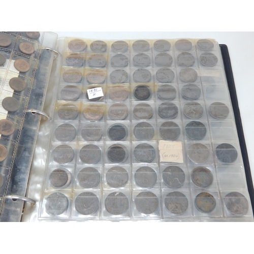 141 - A large collection of coins from Farthings to Crowns including some in Silver housed in vintage coll... 